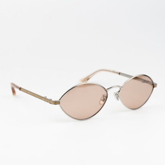 NEW Jimmy Choo SONNY/S 9F6/2S Peach Palladium Pink Oval Metal CHAIN Women - Picture 11 of 15